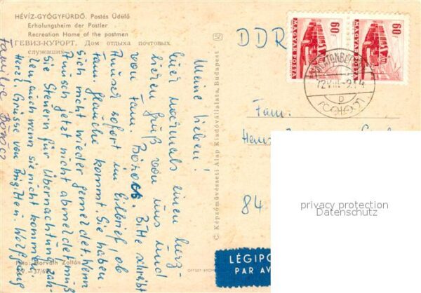 Heviz-Gyogyfuerdo Erholungsheim der Postler – Bild 2