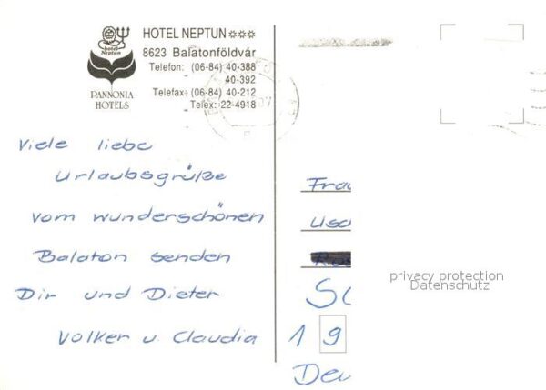 Balatonfoeldvar Hotel Neptun Segelschiffe Strand Pool – Bild 2