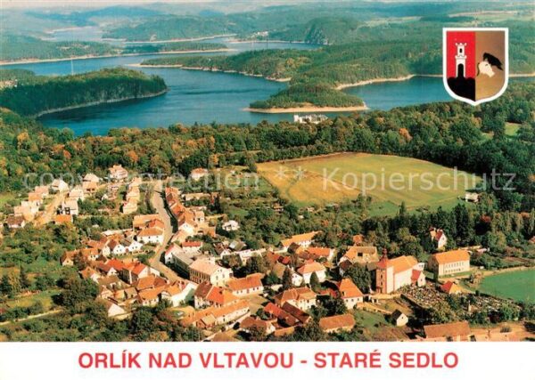 Orlik nad Vltavou Stare Sedlo Fliegeraufnahme