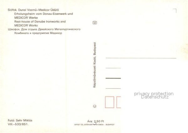 Siofok Erholungsheim vom Donau Eisenwerk – Bild 2