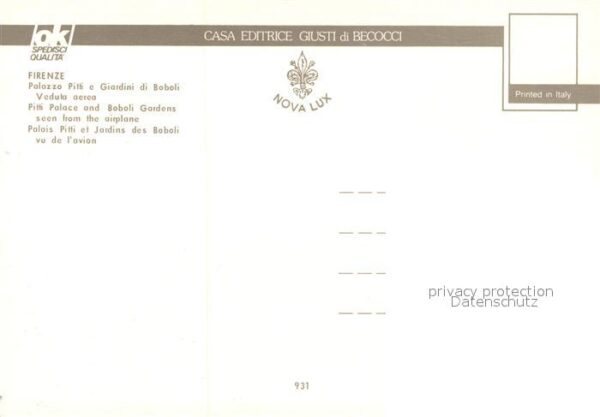 Firenze Florenz Palazzo Pitti e Giardini di Boboli Flie – Bild 2
