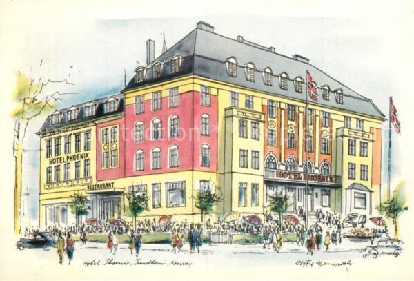 Trondheim Hotel Phoenix Künstlerkarte