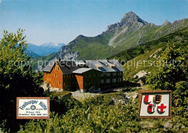 Dalaas Freiburger Hütte mit Roggelskopf Alpen