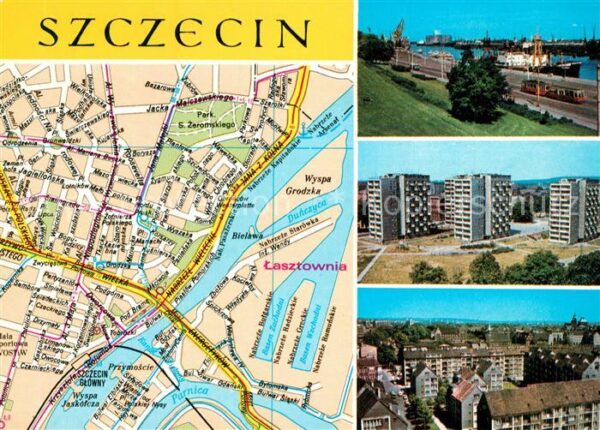 Szczecin Stettin Stadtplan Stadtzentrum Hafen Oder Siedl