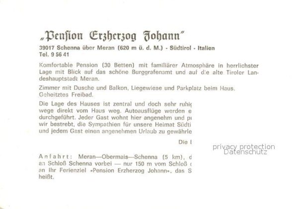 Schenna Meran Pension Erzherzog Johann Restaurant – Bild 2