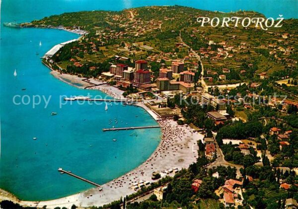 Portoroz Strand Küste Fliegeraufnahme