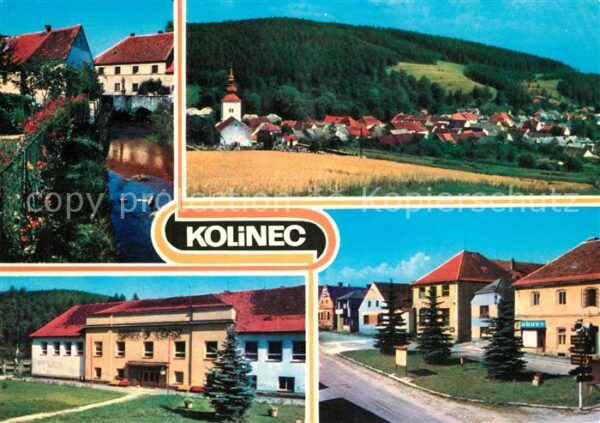 Kolinec Teilansichten Motiv mit Kirche