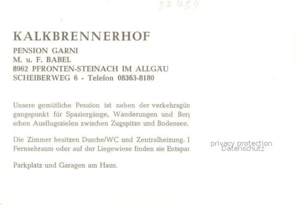 Steinach Pfronten Kalkbrennerhof Hotel Pension Garni Hoch – Bild 2