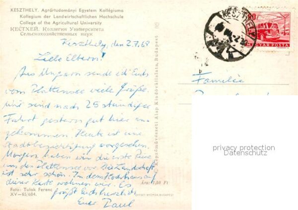 Keszthely Kollegium der Landwirtschaftlichen Hoch – Bild 2
