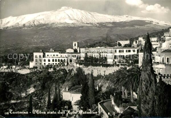 Taormina Sizilien Etna visto dall Hotel Paradiso