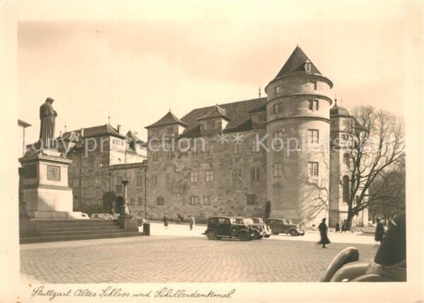 Stuttgart Altes Schloss und Schillerdenkmal