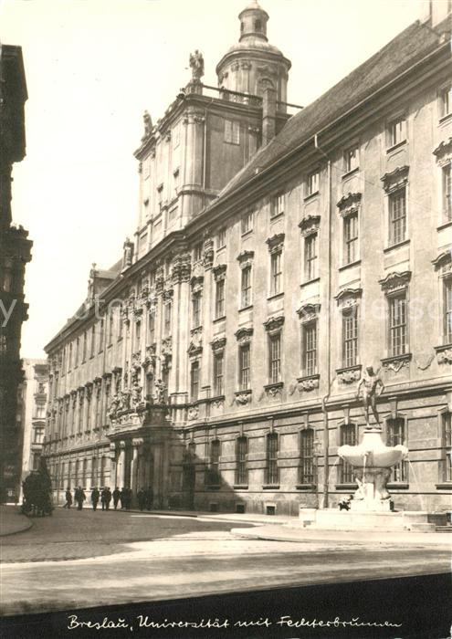 Breslau Niederschlesien Universität mit Fechterbrunnen