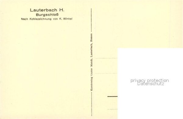 Lauterbach Hessen Burgschloss Brunnen Kohlezeichnung von – Bild 2
