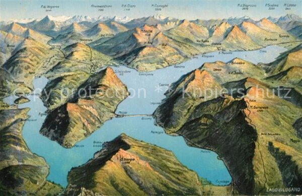 Lago di Lugano TI Luganersee und Umgebung Alpen aus der V