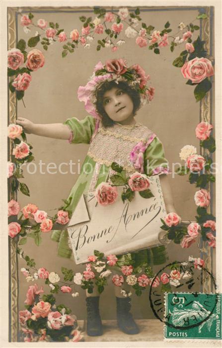 Kinder Child Enfants M?dchen Neujahr Rosen