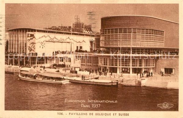Exposition Internationale Paris 1937 Pavillons de Belgique et Suisse