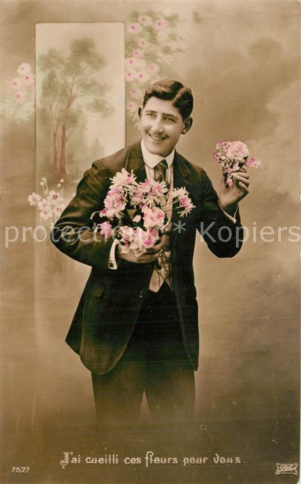 Blumen Mann Foto-Lilas-Nr. 7527