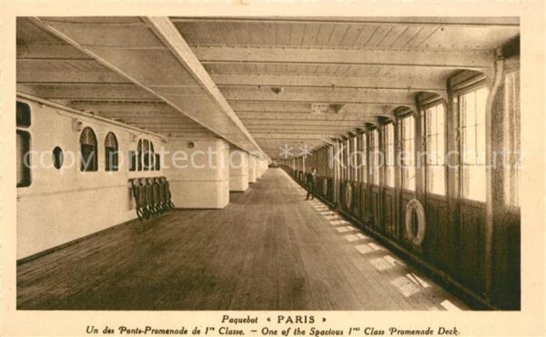 Dampfer Oceanliner Paquebot Paris Ponts-Promenade