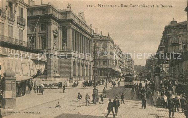 Strassenbahn Marseille Rue Cannebiere Bourse