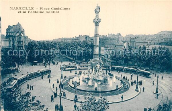 Strassenbahn Place Castellane Fontaine Cantini