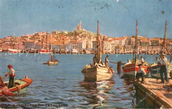 Verlag Tucks Oilette Nr. 9 Serie 948 Marseille Vieux Port Notre-