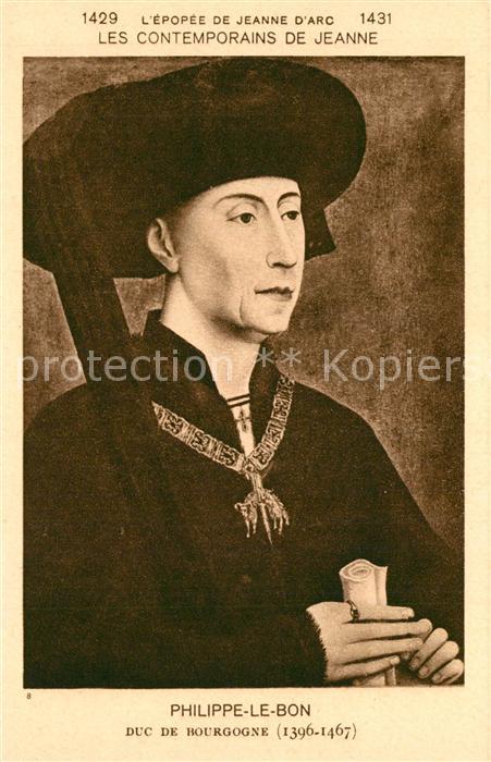 Kuenstlerkarte Philippe Le Bon Duc de Bourgogne Jeanne
