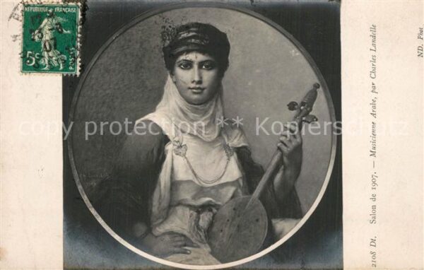 Verlag Salon de 1907 Nr. 2108 Musicienne Arabe par Charles Lande