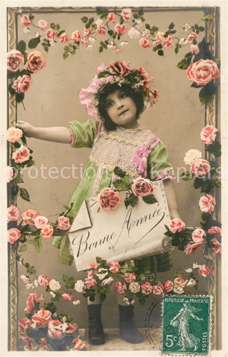 Kinder Child Enfants M?dchen Neujahr Rosen