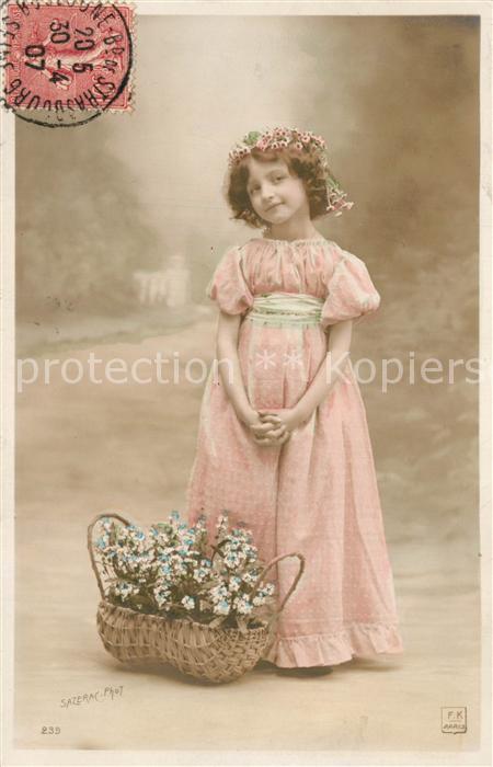 Kinder Child Enfants M?dchen Blumen Foto-FK-Paris-Nr. 235