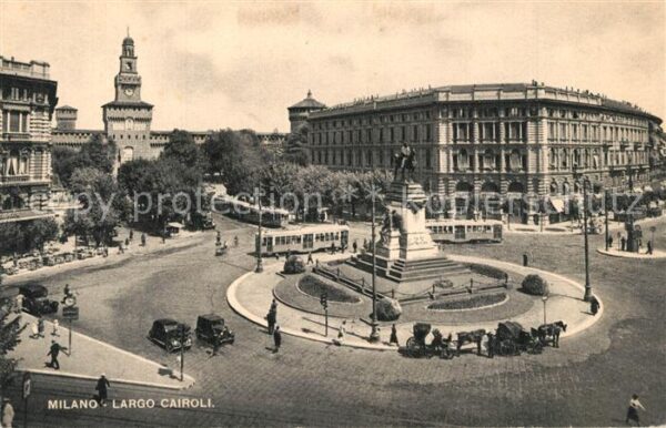 Strassenbahn Milano Largo Cairoli Monumento Garibald