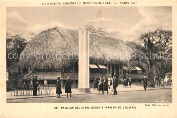 Exposition Coloniale Internationale Pari Pavillon des Etablissements Francais de
