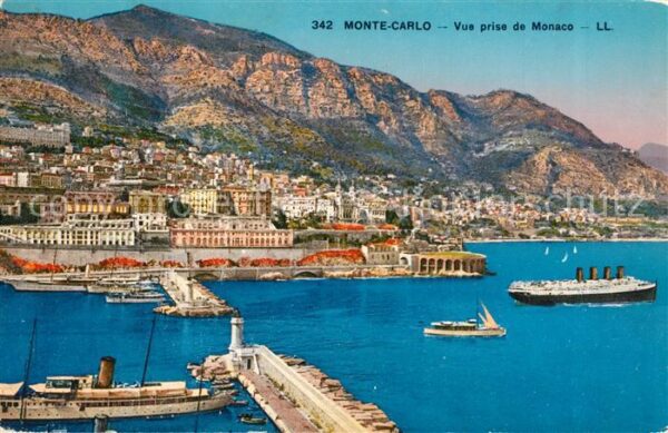 Monte-Carlo Vue prise de Monaco