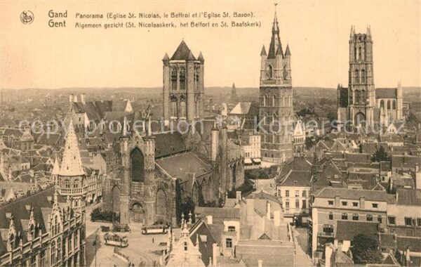 Gand Belgien Panorama Eglise Saint Nicolas Beffroi E