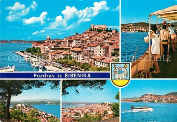 Sibenik Stadtpanorama Fähre Hafen