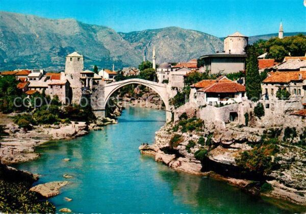 Mostar Moctap Stadtansicht mit alter Brcke