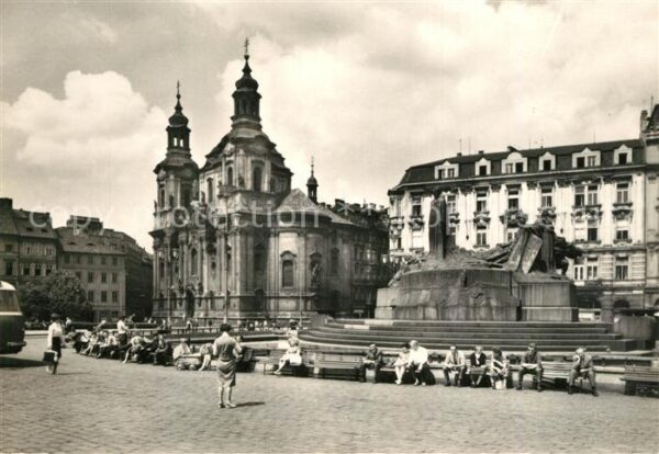 Praha Prahy Prague Altstädter Ring St Niklas Dom Hus Denkm