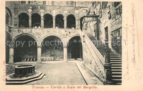Firenze Florenz Cortile e Scala del Bargello