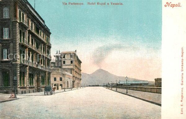 Napoli Neapel Via Partenope Hotel Royal e Vesuvio