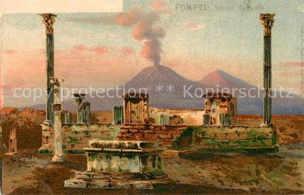 Pompei Tempio di Apollo Litho