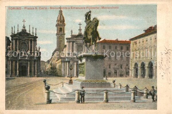 Torino Piazza S. Carlo Monumento a Emanuele Fi