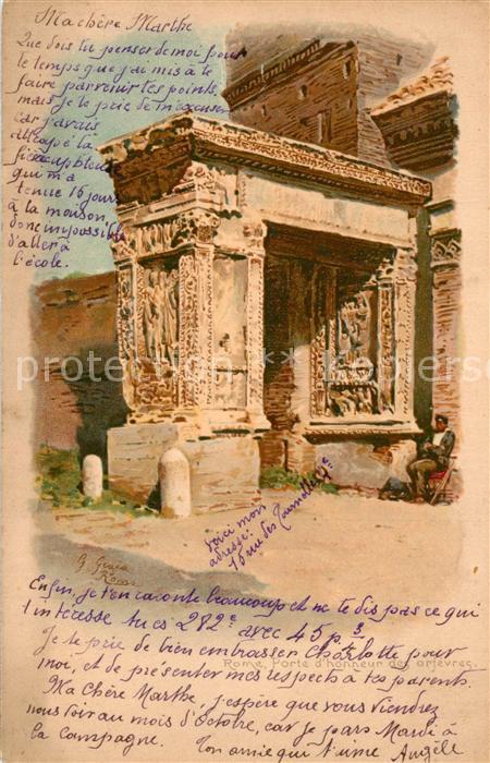 Roma Rom Porte d_honneur des Orfevres Litho K?ns