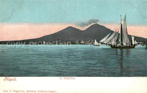 Napoli Neapel Vesuvio Segelschiff