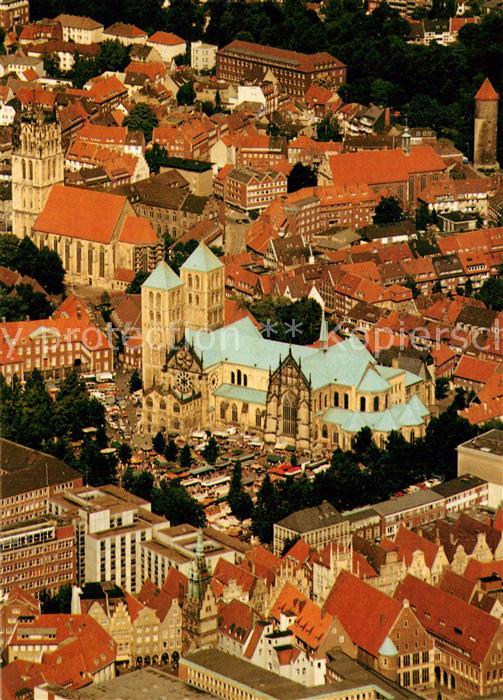 Muenster Westfalen Fliegeraufnahme mit Kirche