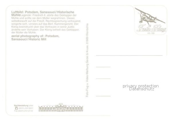 Potsdam Sanssouci Historische Mühle Fliegeraufn – Bild 2
