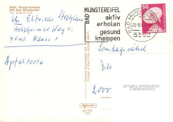 Bad Muenstereifel Städt Kneipp Kurhaus Fliegeraufnahme – Bild 2