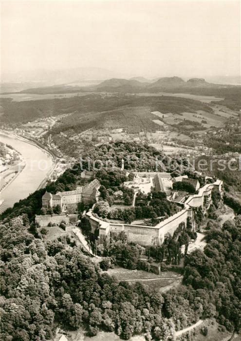 Saechsische Schweiz Festung Königstein Fliegeraufnahme