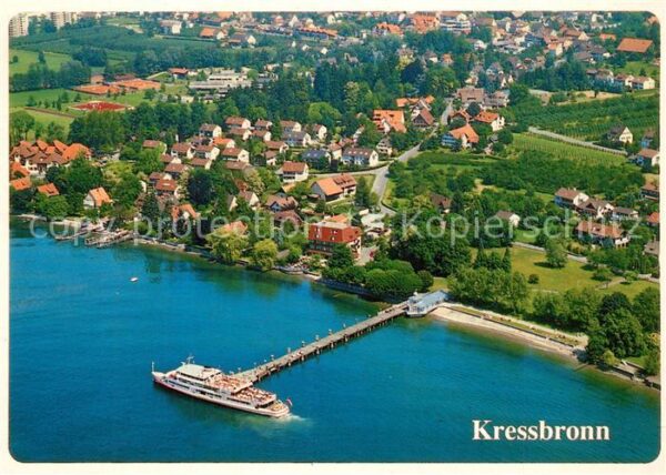 Kressbronn Bodensee Fliegeraufnahme mit Dampferanlegestelle