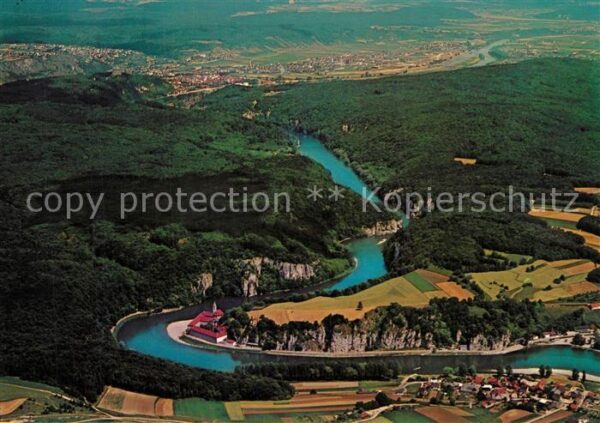Kloster Weltenburg Fliegeraufnahme Donaudurchbruch mit Keh