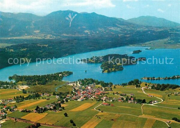 Seehausen Staffelsee Fliegeraufnahme mit Inseln W?rth Burg B