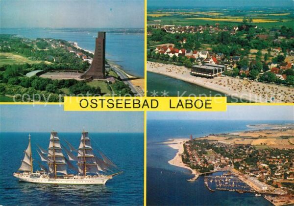 Laboe Fliegeraufnahmen mit Strand Hafen Wahrz